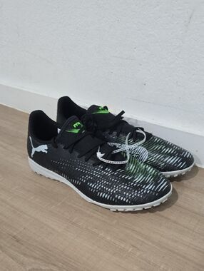 Puma Black & Green Knit Training Sneakers